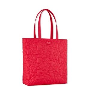 SOLD - Kate Spade Red Heart Quilted Tote Bag